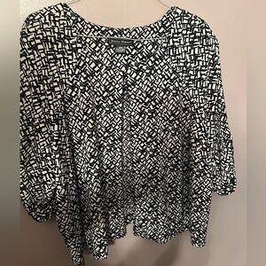 Jessica Howard Black & White Patterned Women’s Top Size 22W Like New